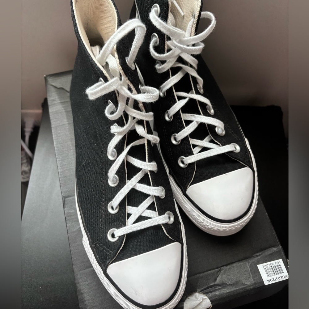Converse Platform Black and White High-Top Sneakers